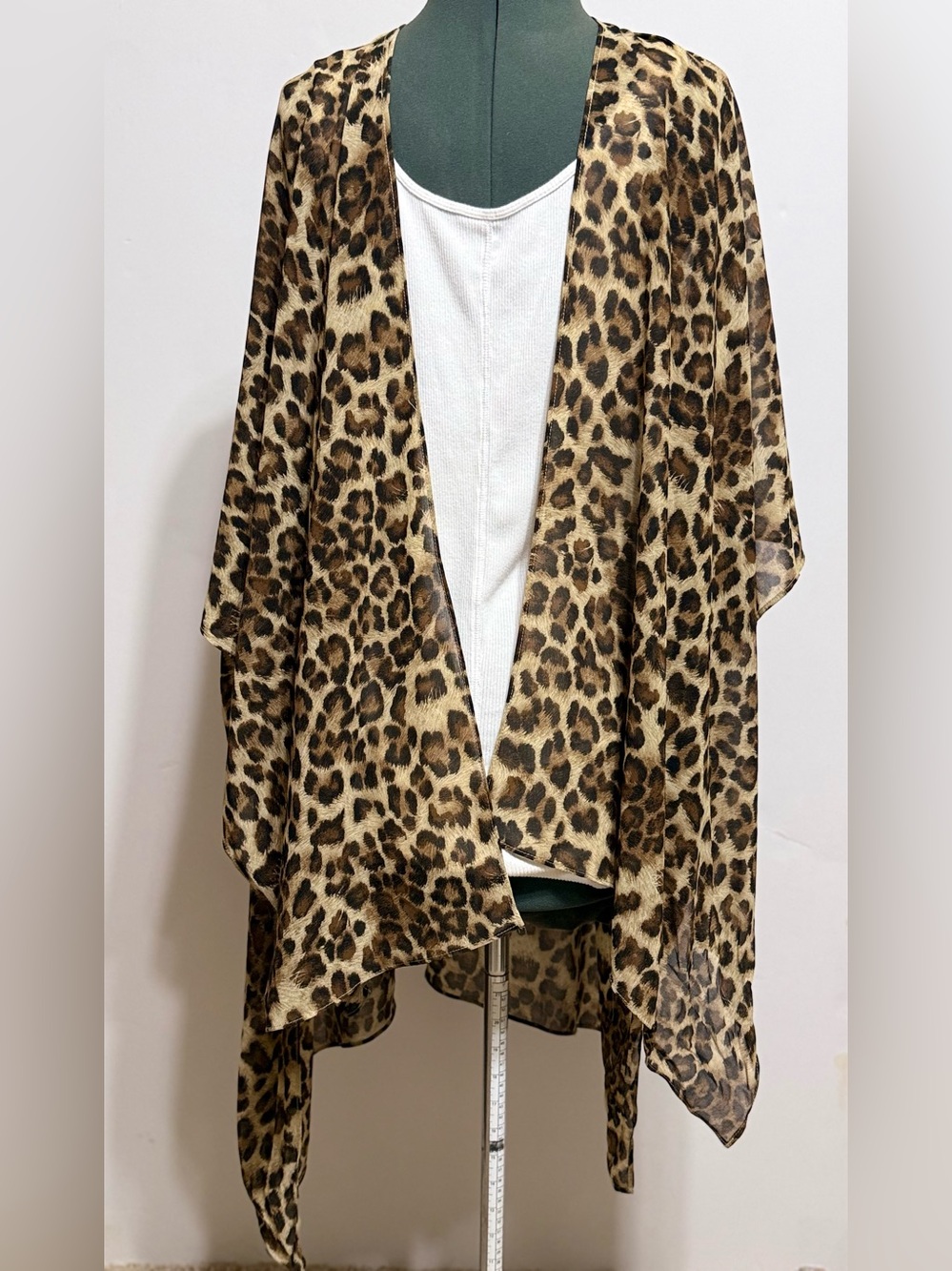 Jodifl leopard print sheer lightweight kimono duster